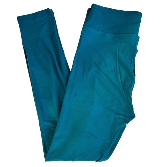 LuLaRoe Leggings Teal Blue Solid Color HTF Unicorn One Size OS Turquoise - Picture 1 of 14